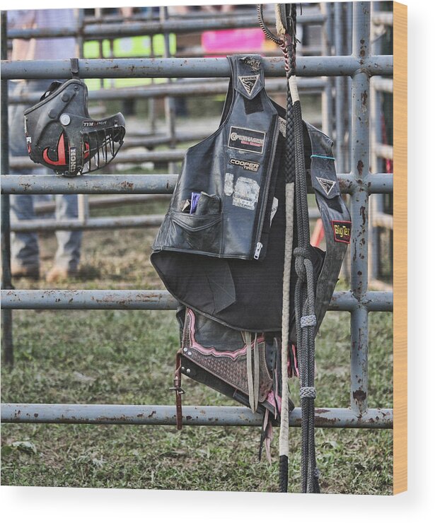 Rodeo Wood Print featuring the photograph Equipment by Denise Romano