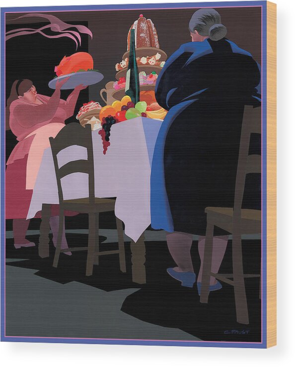 Food Wood Print featuring the mixed media Feast by Clifford Faust