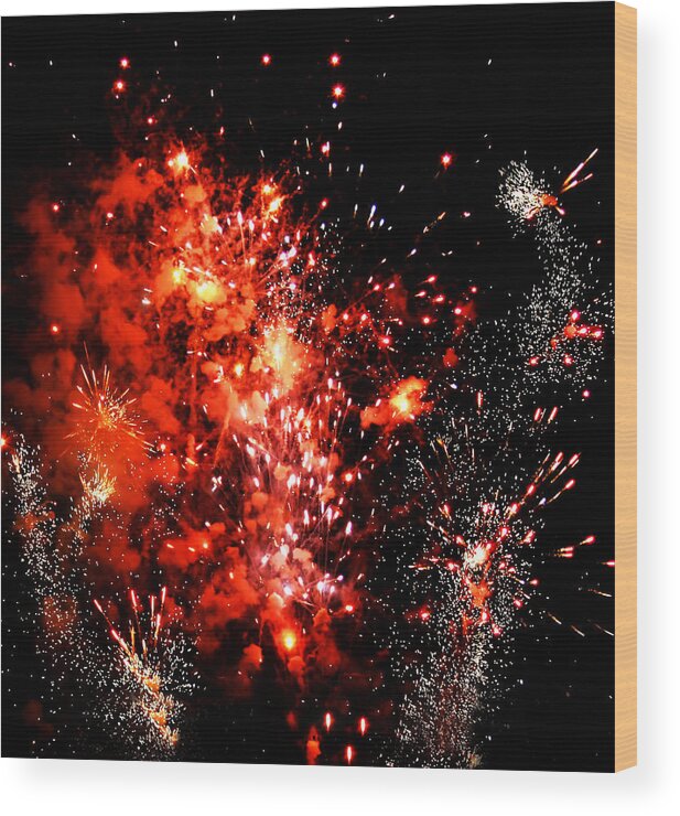 Fireworks Wood Print featuring the photograph Fireworks 3 by Kara Stewart