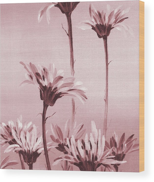 Gerberas Wood Print featuring the painting Gerberas by Natasha Denger