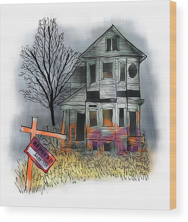 Real Estate Wood Print featuring the digital art Handyman's Special by Mark Armstrong