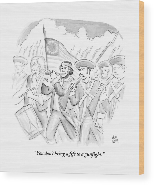 Fife Wood Print featuring the drawing In A Military March by Paul Noth