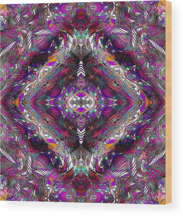 Super Colorful Wood Print featuring the digital art Interstellar Cross by Priscilla Batzell Expressionist Art Studio Gallery