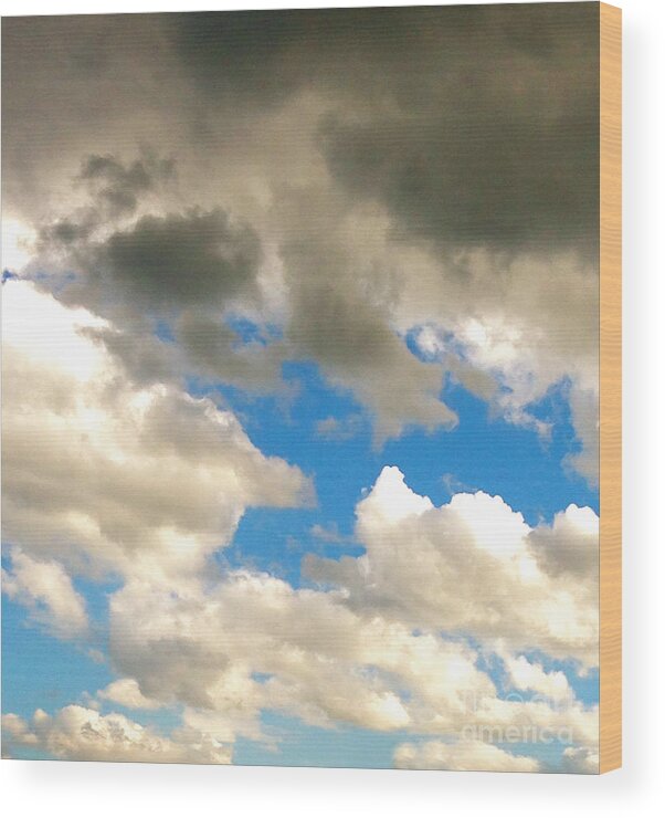 Clouds Wood Print featuring the photograph Nothing But Blue Sky Do I See by Anita Lewis