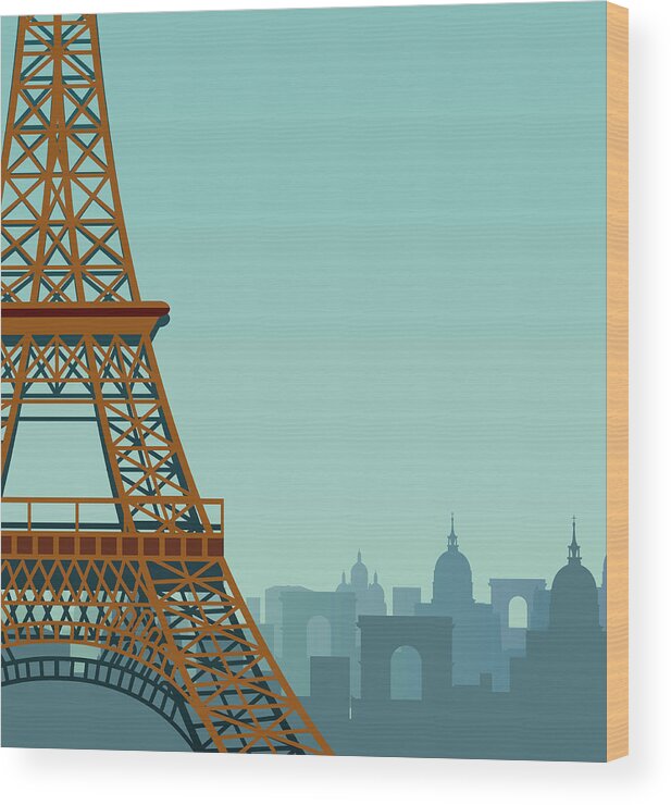 Built Structure Wood Print featuring the digital art Paris by Drmakkoy