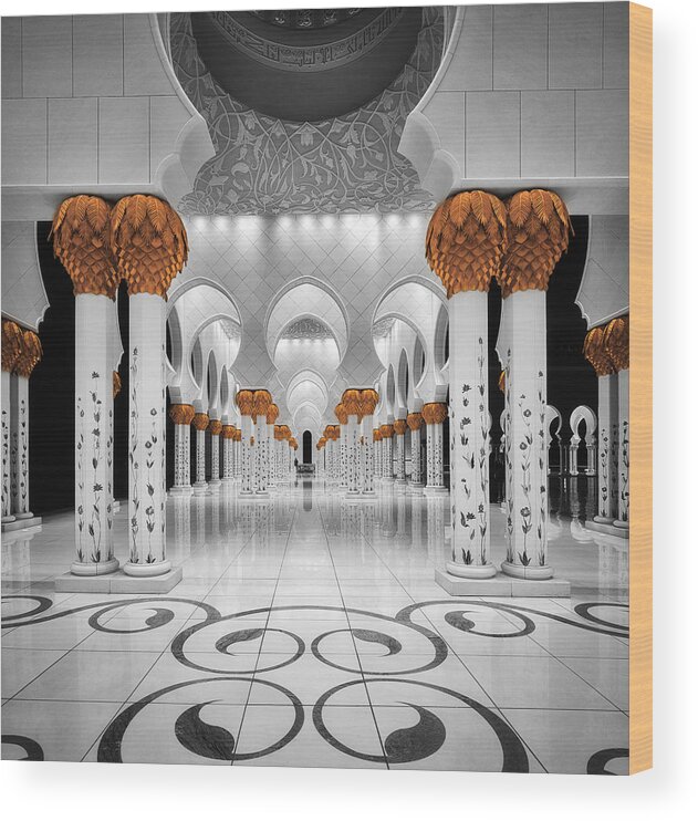 Mosque Wood Print featuring the photograph Sheikh Al Zayed Grand Mosque by Massimo Cuomo