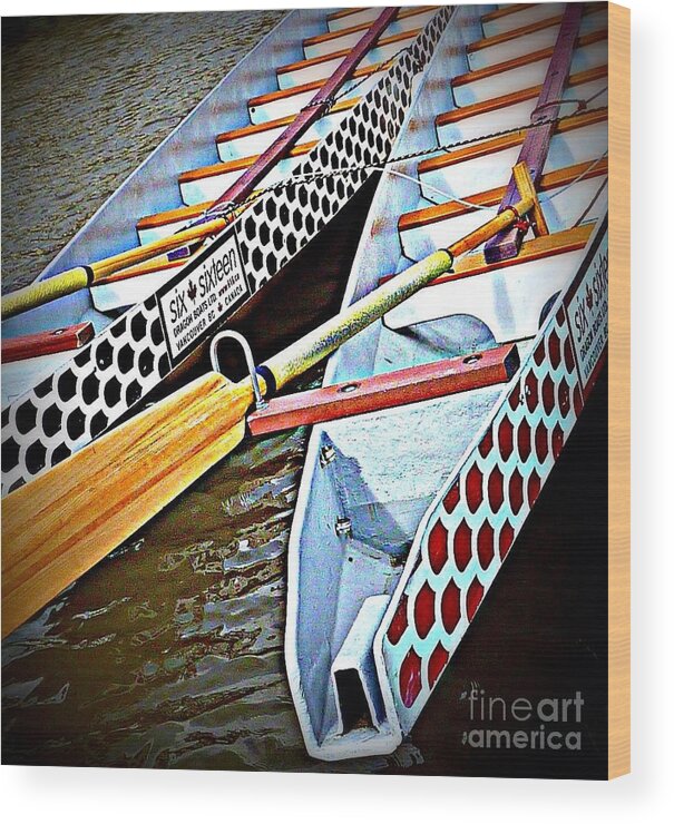 Six Sixteen Dragon Boat Wood Print featuring the photograph Six Sixteen Dragon Boat by Susan Garren