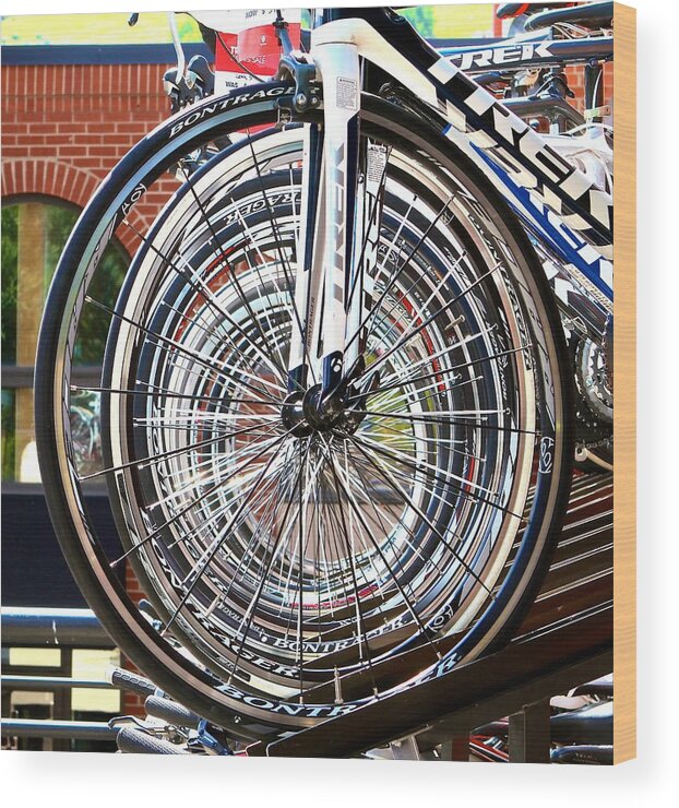 Bicycle Wood Print featuring the photograph Spokes by John Babis