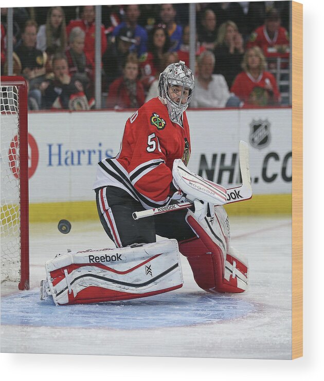 Playoffs Wood Print featuring the photograph St. Louis Blues V Chicago Blackhawks - by Jonathan Daniel