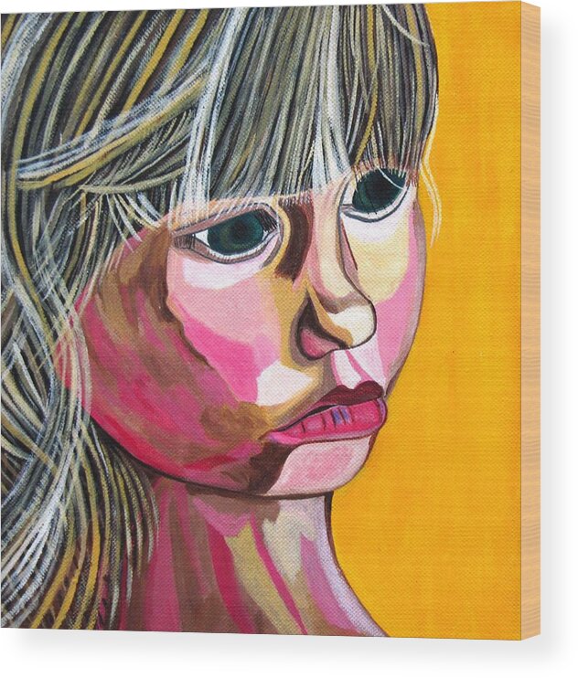 Child Art Wood Print featuring the painting Sunshine by Sandra Marie Adams