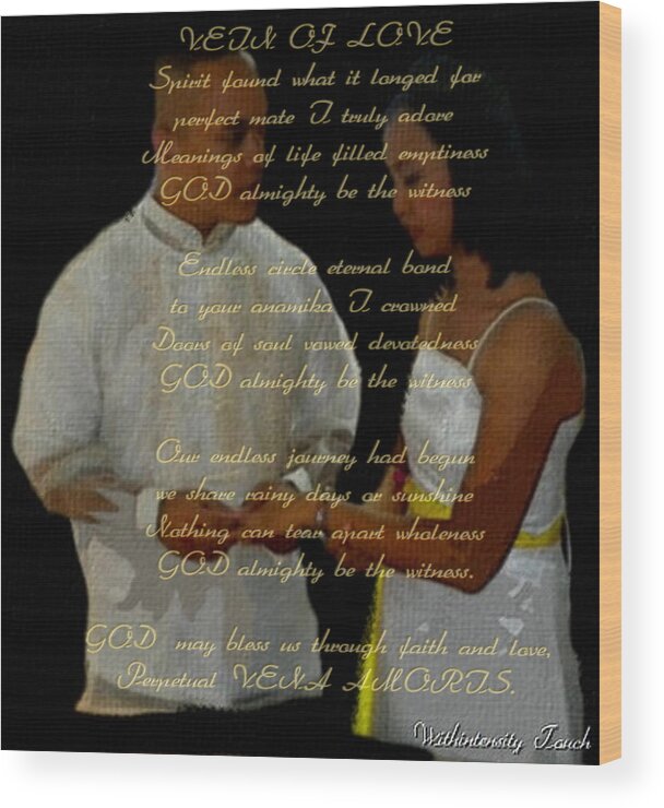 Eternal Bond Wood Print featuring the mixed media Vein Of Love Poem by Withintensity Touch