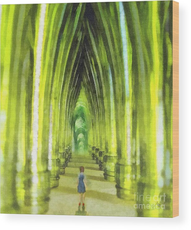 Visiting Emerald City Wood Print featuring the painting Visiting Emerald City by Mo T