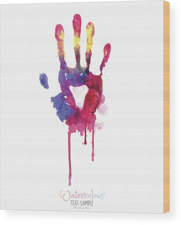 Art Wood Print featuring the drawing Watercolor Hand Illustration by Vectorig