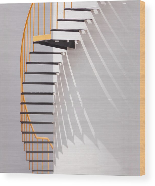 Steps Wood Print featuring the photograph Yellow Staircase by Jacqueline Hammer