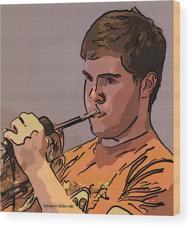 Horn Player Wood Print featuring the photograph Young Musicians Impression # 33 by Aleksander Rotner