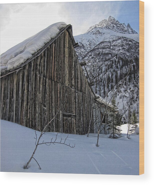 Mountains Wood Print featuring the photograph Compressor Shack by Fred Denner