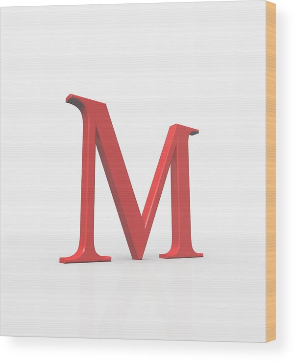 Square Wood Print featuring the digital art Greek Letter Mu, Upper Case #1 by David Parker