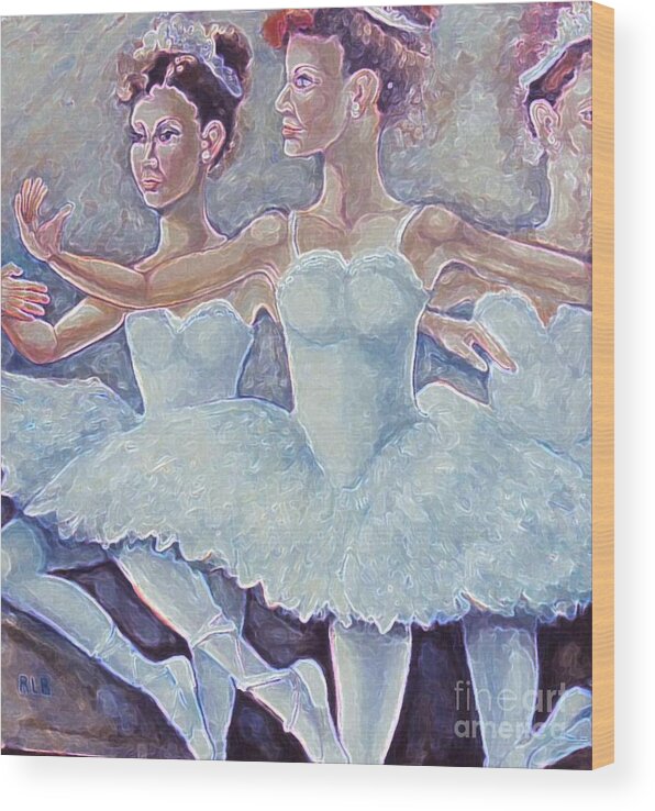 Ballerina Wood Print featuring the painting Ballerina Dance by Rita Brown