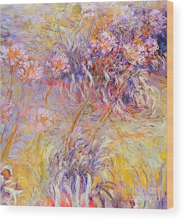 Impression Wood Print featuring the painting Impression - Flowers by Claude Monet