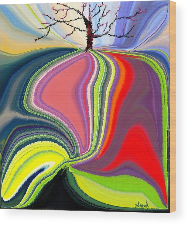 Tree Wood Print featuring the painting Its a Tree's Life by Renate Wesley