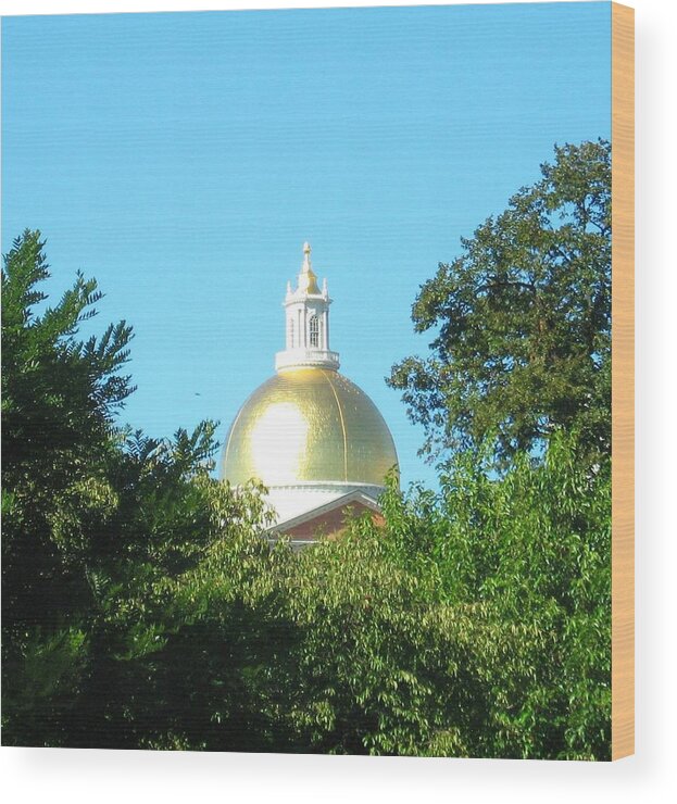 Building Wood Print featuring the photograph The Gold Dome by Bruce Carpenter