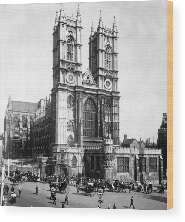 westminster Abbey Wood Print featuring the photograph Westminster Abbey - London England - c 1909 by International Images