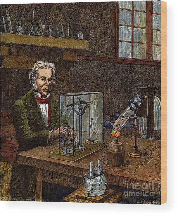 19th Century Wood Print featuring the drawing Michael Faraday, 1791-1867 #14 by Granger
