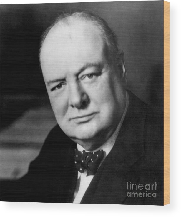 Churchill Wood Print featuring the photograph Winston Churchill by English School