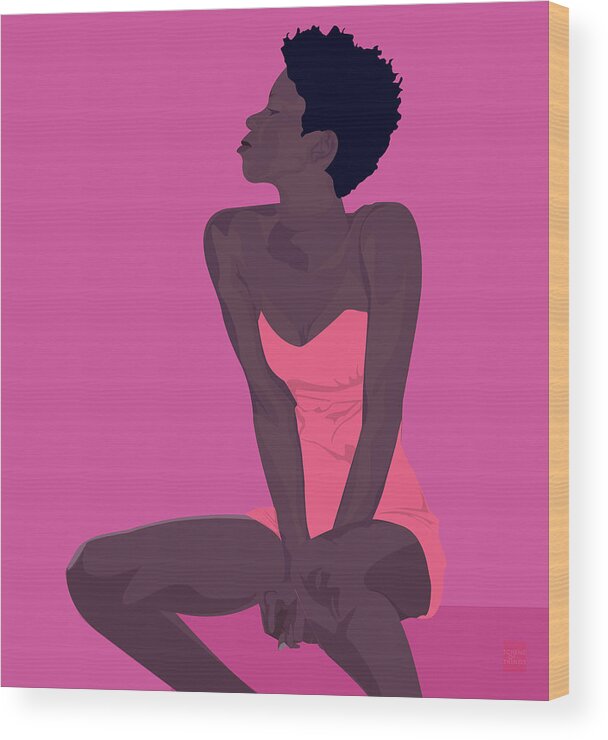 Pink Wood Print featuring the digital art Allison by Scheme Of Things Graphics