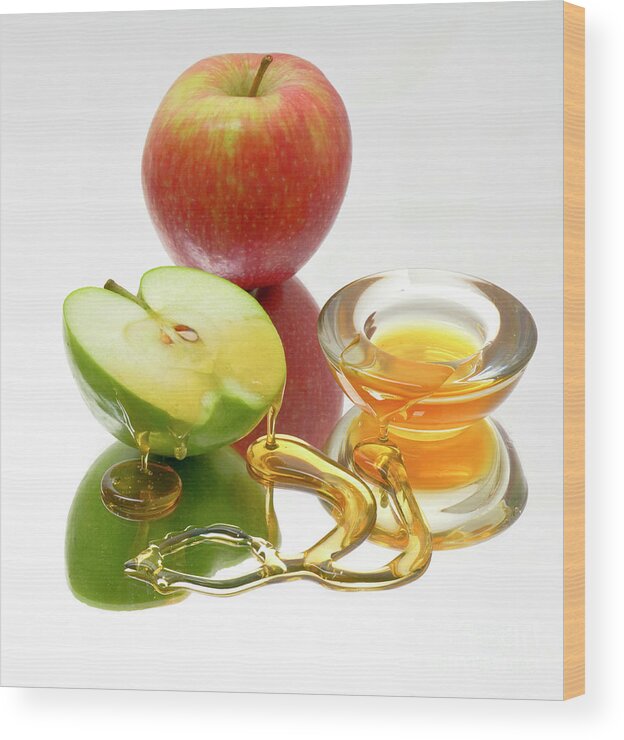 Apple Wood Print featuring the photograph Apple and honey by Ilan Amihai