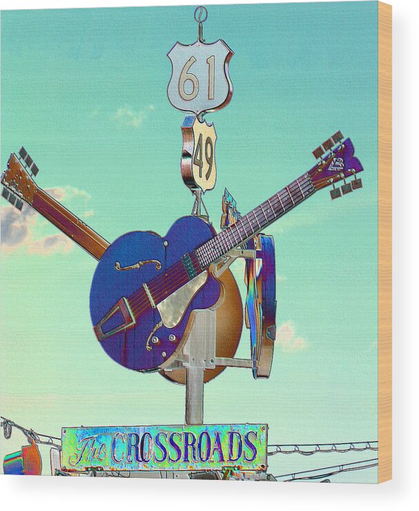 Music Wood Print featuring the photograph At the Crossroads by Karen Wagner