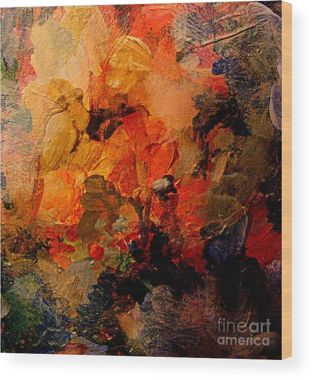 Gouache Wood Print featuring the painting Autumn Tapestry by Nancy Kane Chapman