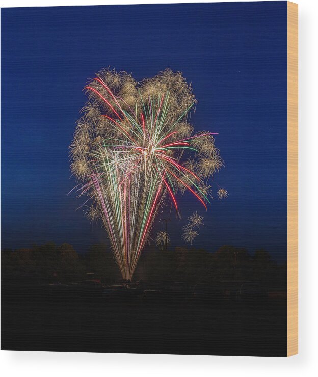 Fireworks Wood Print featuring the photograph Bombs Bursting In Air II by Harry B Brown