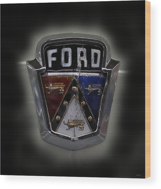 Art Wood Print featuring the photograph Classic Ford Emblem by DB Hayes