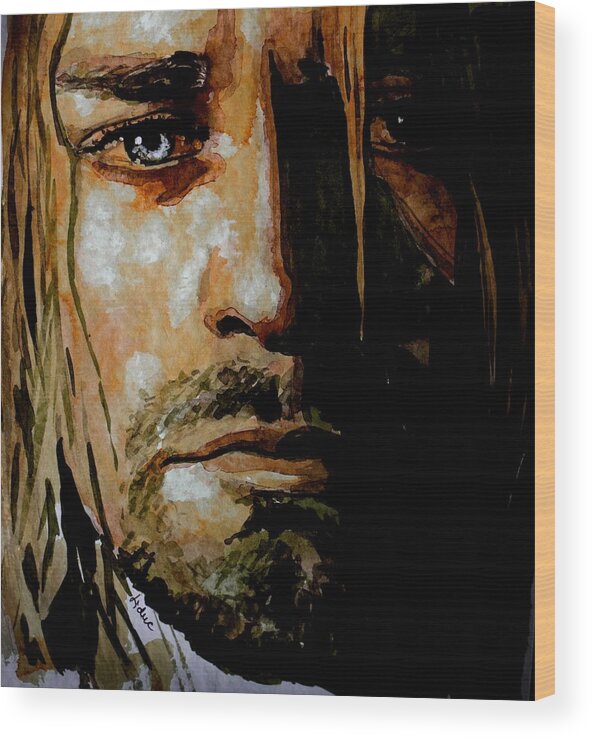 Cobain Wood Print featuring the painting Cobain by Laur Iduc