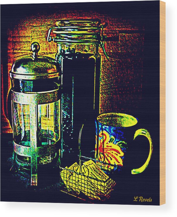 Coffee Wood Print featuring the photograph Coffee by Leslie Revels