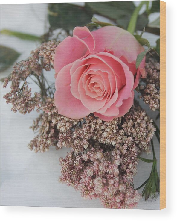 Urban Floral Photograph Taken In The Winter Of 2014. Wood Print featuring the photograph Cool Romance by Floral Notes By D