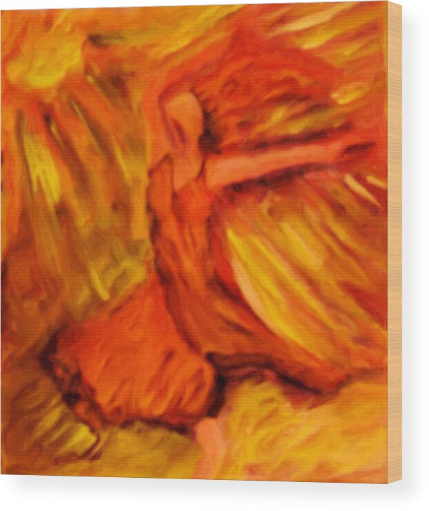 Dance Wood Print featuring the painting Dance with the sun by Shelley Bain