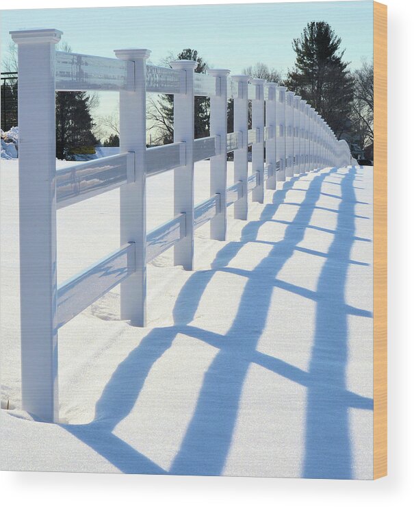 Winter Wood Print featuring the photograph Fence Shadow by Charles HALL