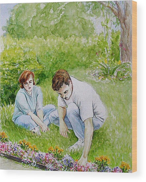 Garden Of Weedin Original Watercolor And Colored Pencil Nature