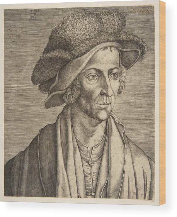 Aegidius Sadeler Wood Print featuring the drawing Joachim Patinir by Aegidius Sadeler