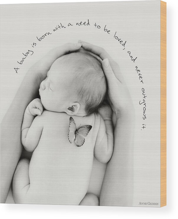Words Wood Print featuring the photograph Loved by Anne Geddes