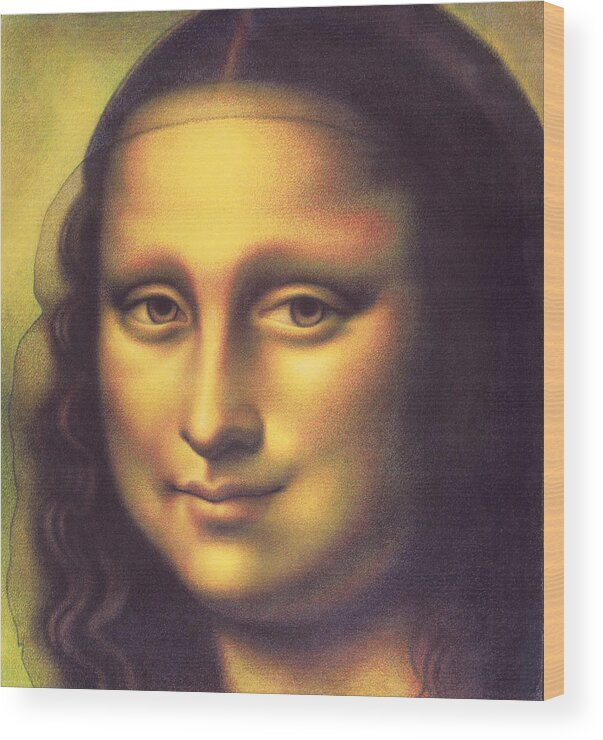 Art Wood Print featuring the drawing My Mona Lisa by Donna Basile