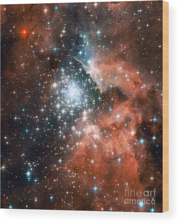 Ngc 3603 Wood Print featuring the photograph Ngc 3603, Giant Nebula by Nasa