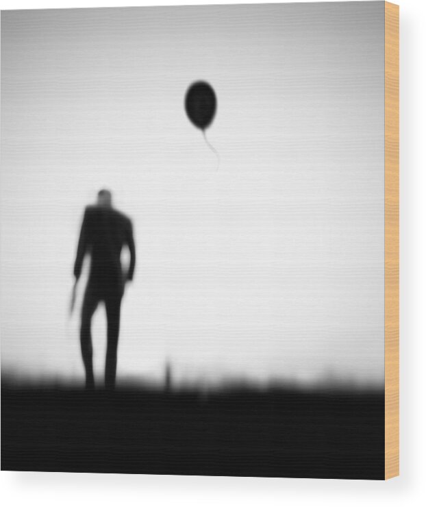 Balloon Wood Print featuring the photograph One Last Chance by Hengki Lee