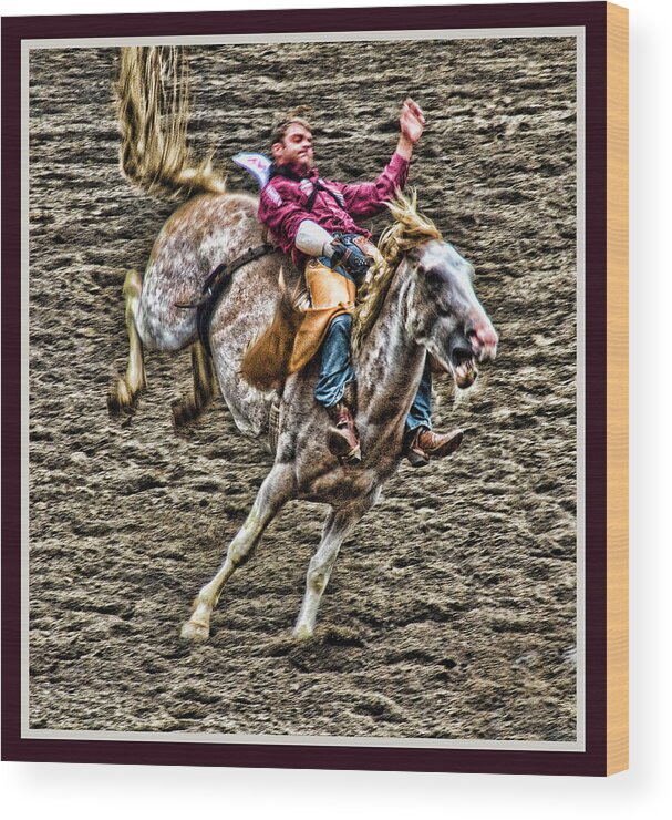 Rodeo Wood Print featuring the photograph Ride em Cowboy by Ron Roberts