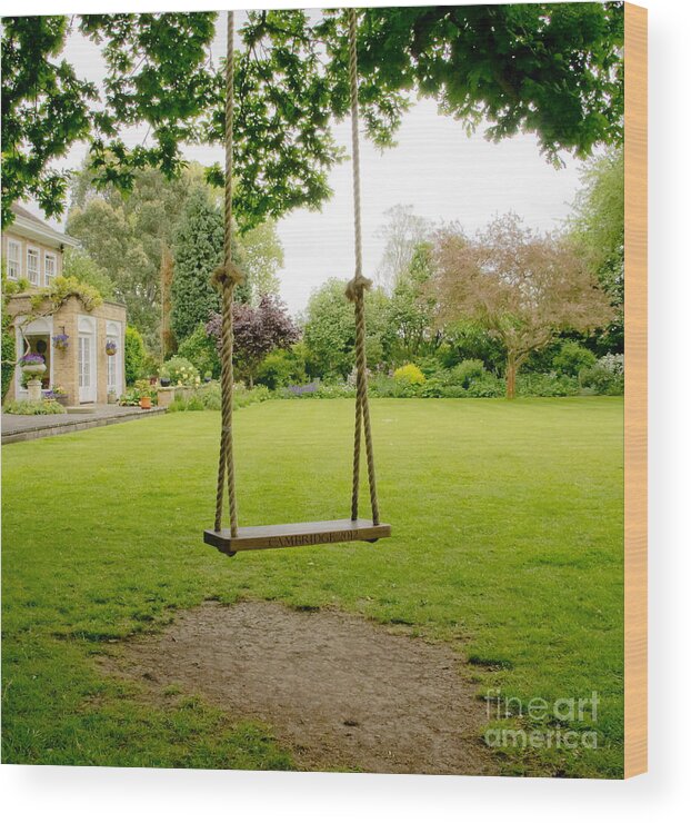 Traditional Mansion And Garden Wood Print featuring the photograph Sleepy Swings. by Elena Perelman