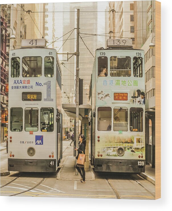Transportation Wood Print featuring the photograph Tram by Hyuntae Kim