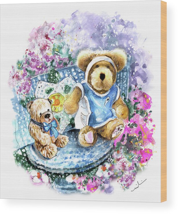 Truffle Mcfurry Wood Print featuring the painting Winnie Wimbledon In Thirsk by Miki De Goodaboom