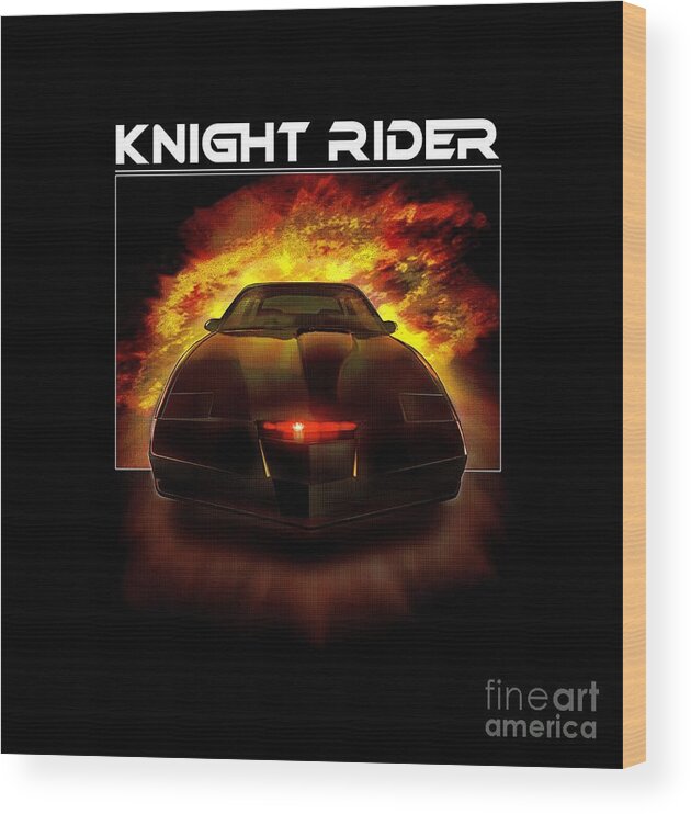 Movie Wood Print featuring the digital art Knight Rider #1 by David Michael Hasselhoff